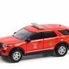 Chicago Fire Department (Illinois) 2020 Ford Police Interceptor Utility Battalion Chief, Red - Greenlight 67010F/48 - 1/64 Scale Diecast Model Toy Car