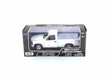 1992 Chevy 454 SS Pickup Truck, White - Motor Max 73203WH - 1/24 Scale Diecast Model Toy Car