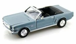 Motor Max 1964 Ford Mustang Convertible, Blue - Showcasts 73212 - 1/24 Scale Diecast Model Toy Car