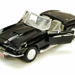 Motor Max 1967 Chevy Corvette, Black - Motormax 73224 - 1/24 Scale Diecast Model Toy Car