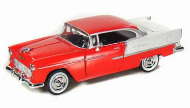 Motor Max 1955 Chevy Bel Air, Red - Motormax Premium American 73229 - 1/24 Scale Diecast Model Car