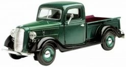 Motor Max 1937 Ford Pick Up Truck, Green With Black - Showcasts 73233 - 1/24 Scale Diecast Model Car