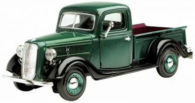 Motor Max 1937 Ford Pick Up Truck, Green With Black - Showcasts 73233 - 1/24 Scale Diecast Model Car