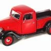 Motor Max 1937 Ford Pick Up Truck, Red With Black - Showcasts 73233 - 1/24 Scale Diecast Model Car