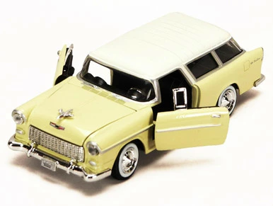 Motor Max 1955 Chevy Bel Air Nomad, Yellow - Motormax 73248 - 1/24 Scale Diecast Model Toy Car