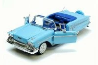 1958 Chevrolet Impala Convertible, Blue - Motor Max 73267L - 1/24 Scale Diecast Model Toy Car