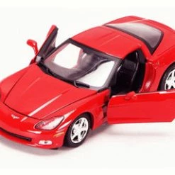 2005 Chevy Corvette C6, Red - Motor Max 73270AC - 1/24 Scale Diecast Model Toy Car
