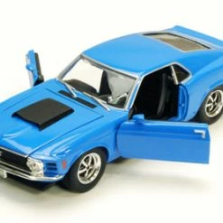 Motor Max 1970 Ford Mustang Boss 429, Blue - Motormax 73303 - 1/24 Scale Diecast Model Toy Car