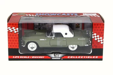 Motor Max 1956 Ford Thunderbird Closed Convertible, Green - 73312W - 1/24 Scale Diecast Model Toy Car