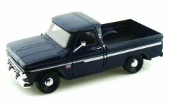 Motor Max 1966 Chevy C10 Fleetside Pickup Truck, Dark Blue - Motormax 73355 - 1/24 Scale Diecast Model Toy Car