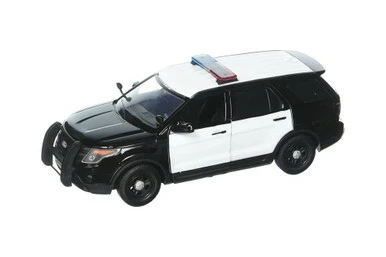 2015 Ford Unmarked Police Interceptor, Black/White - Motor Max 76958 - 1/24 Scale Diecast Car