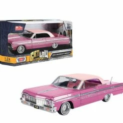 1964 Chevy Impala SS, Pink - Motor Max 79021PKP - 1/24 Scale Diecast Model Toy Car