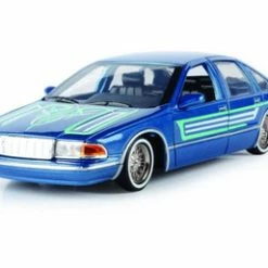 1993 Chevy Caprice Lowrider, Blue - Motor Max 79022WLBU - 1/24 Scale Diecast Model Toy Car