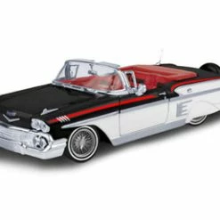 1958 Chevy Impala Convertible, Black/White - Motor Max 79025WLWK - 1/24 Scale Diecast Car