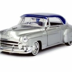 1950 Chevy Bel Air Lowrider, Silver - Motor Max 79026WLSV - 1/24 Scale Diecast Model Toy Car