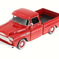 Motor Max 1958 Chevrolet Apache Fleetside Pick-up, Red - Showcasts 79311 - 1/24 Scale Diecast Model Toy Car