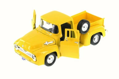 1955 Ford F-100 Pick Up Truck, Yellow - Motor Max 79341WB - 1/24 Scale Diecast Model Toy Car