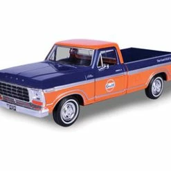 1979 Ford F-150 Custom, Dark Blue/Orange - Showcasts 79346AC/OR - 1/24 Scale Diecast Car