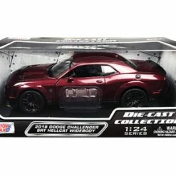 2018 Dodge Challenger SRT Hellcat, Burgundy - Motor Max 79350BUR - 1/24 Scale Diecast Model Toy Car