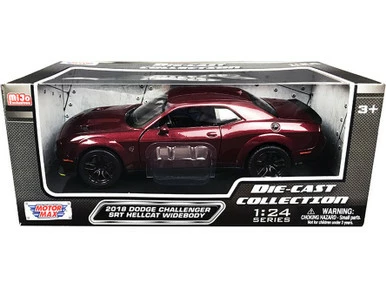 2018 Dodge Challenger SRT Hellcat, Burgundy - Motor Max 79350BUR - 1/24 Scale Diecast Model Toy Car