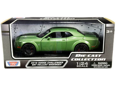 Motor Max 2018 Dodge Challenger SRT Hellcat Widebody, Green - 79350GRN - 1/24 Scale Diecast Model Toy Car