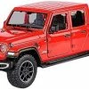 2021 Jeep Gladiator Overland (Hard Top), Red - Motor Max 79365R - 1/27 Scale Diecast Model Toy Car