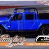 2021 Jeep Gladiator Overland (Open Top), Blue - Motor Max 79367BU - 1/27 Scale Diecast Model Toy Car