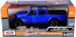 2021 Jeep Gladiator Overland (Open Top), Blue - Motor Max 79367BU - 1/27 Scale Diecast Model Toy Car