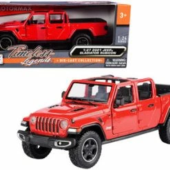 2021 Jeep Gladiator Rubicon Pickup Truck, Red - Motor Max 79370R - 1/27 Scale Diecast Model Toy Car