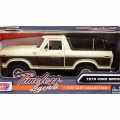 1978 Ford Bronco Ranger XLT W/Spare Tire, Cream/Brown - Motor Max 79371 - 1/24 Scale Diecast Car