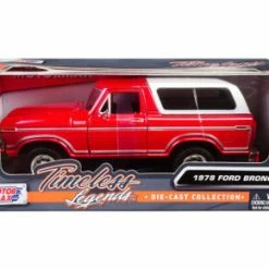 1978 Ford Bronco Custom, Red - Motor Max 79373WR - 1/24 Scale Diecast Model Toy Car