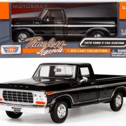 1978 Ford Bronco Custom, Black - Motor Max 79374WBK - 1/24 Scale Diecast Model Toy Car