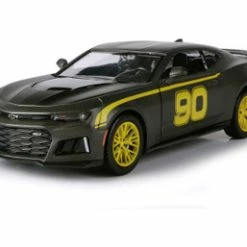 2017 Chevy Camaro ZL1 #90, Matte Black With Yellow Stripes - Motor Max 79510BKS - 1/24 Diecast Car