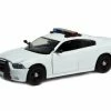 2011 Dodge Charger Pursuit Unmarked W/ Lights & Sounds, White - Motor Max 79532 - 1/24 Diecast Car