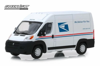 Greenlight 2018 Dodge Ram ProMaster 2500 Cargo Van High Roof(USPS - 86154 - 1/43 Scale Diecast Model Toy Car
