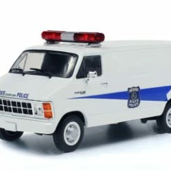 ModelToyCars Indiana State Police 1980 Dodge Ram B250 Van, White - Greenlight 86599 - 1/43 Scale Diecast Car