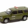 Greenlight Carabineros De Chile 2011 Chevy Tahoe Police, Matte Green - 86620 - 1/43 Scale Diecast Car