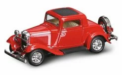 Lucky Road Signature 1932 Ford 3-Window Coupe, Red - Yatming 94231 - 1/43 Scale Diecast Model Toy Car