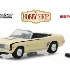 1969 Chevy Camaro SS Convertible, Cream - Greenlight 97040B/48 - 1/64 Scale Diecast Model Toy Car