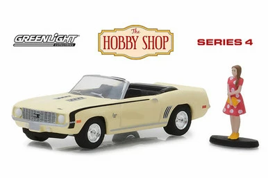 1969 Chevy Camaro SS Convertible, Cream - Greenlight 97040B/48 - 1/64 Scale Diecast Model Toy Car