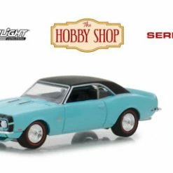 1968 Chevy Camaro SS W/Vintage Gas Pump, Blue W/Black - Greenlight 97050B - 1/64 Scale Diecast Car