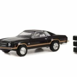 1976 Chevy Chevelle Laguna S2 W/ Spare Tires, Black - Greenlight 97130B - 1/64 Scale Diecast Car