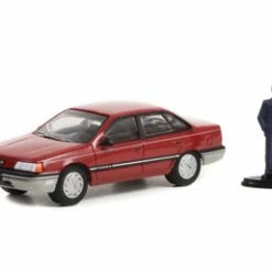 1989 Ford Taurus W/ Sales Associate In Suit, Red - Greenlight 97130D - 1/64 Scale Diecast Car