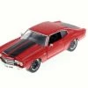 Jada Toys 1970 Dom's Chevy Chevelle SS, Glossy Red - Jada 97193 - 1/24 Scale Diecast Model Toy Car