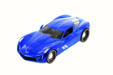 Jada Toys 2009 Chevy Corvette Stingray Concept, Blue - JADA 97467 - 1/24 Scale Diecast Model Toy Car