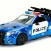 Jada Toys TRANSFORMERS 5 Barricade Mustang, Blue W/White - Jada 98400 - 1/24 Scale Diecast Model Toy Car