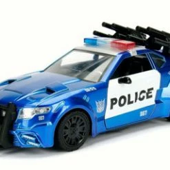 Jada Toys TRANSFORMERS 5 Barricade Mustang, Blue W/White - Jada 98400 - 1/24 Scale Diecast Model Toy Car