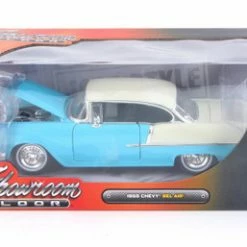 Jada Toys 1955 Chevy Bel Air Hard Top, Turquoise Blue - Jada 98886-MJ - 1/24 Scale Diecast Model Toy Car