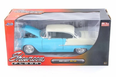 Jada Toys 1955 Chevy Bel Air Hard Top, Turquoise Blue - Jada 98886-MJ - 1/24 Scale Diecast Model Toy Car
