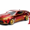 Jada Toys 2016 Chevy Camaro SS With Iron Man Figure, Avengers - Jada 99724 - 1/24 Scale Diecast Model Toy Car
